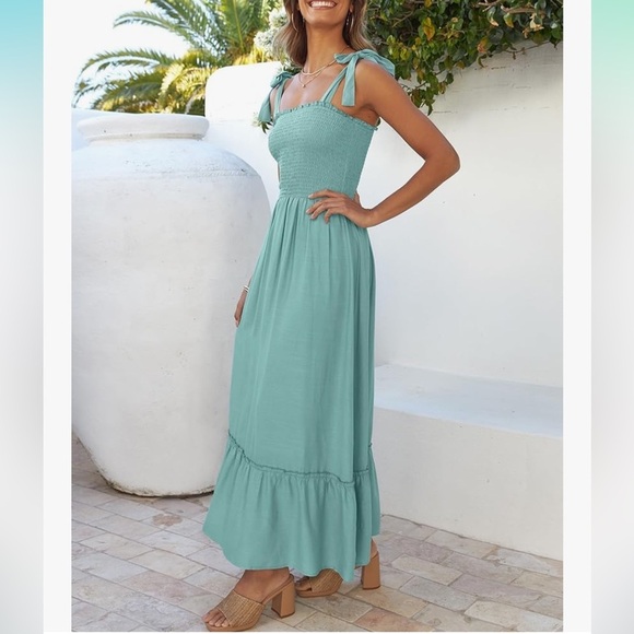 Zesica Dresses & Skirts - 🆕 ZESICA Women's 2025 Summer Boho Spaghetti Strap Maxi Dress Large